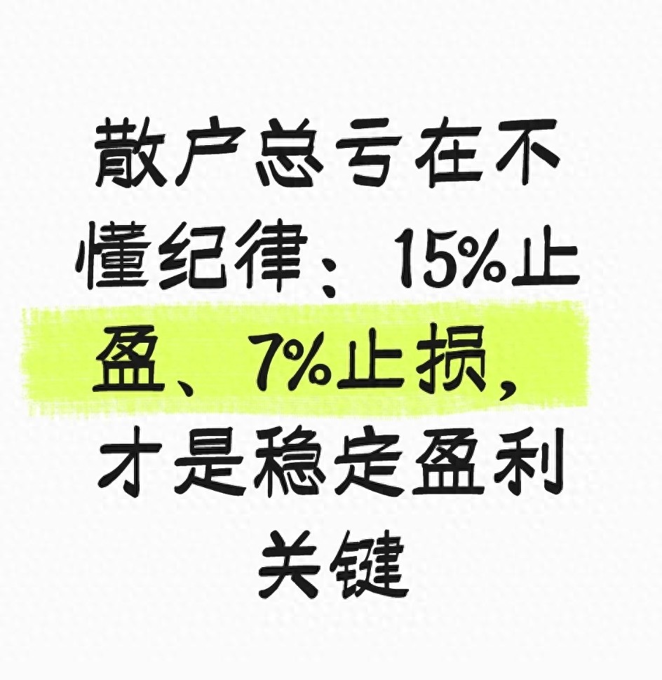 炒股赚钱靠纪律：15%止盈7%止损，告别亏钱